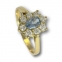 Zlatý prsten akvamarín a zirkony