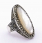 Stříbrný prsten perleť a markazit