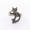 Stříbrný prsten markazit kočka